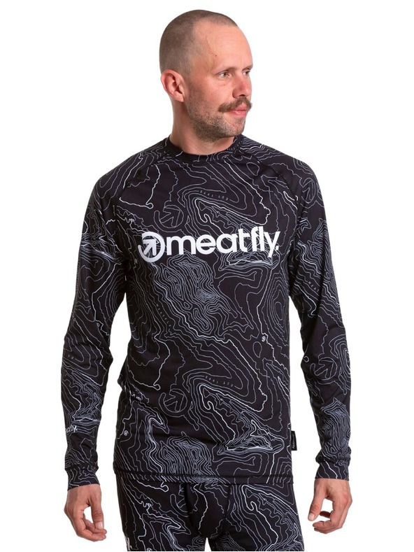 Meatfly Meatfly muška termo majica Avery Black Topography