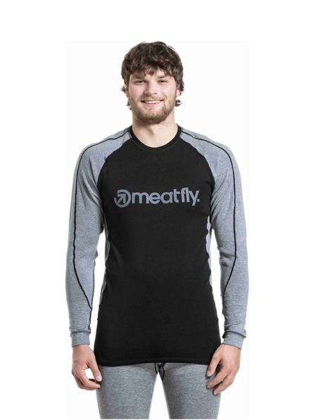 Meatfly Meatfly muška merino majica Carl Charcoal Heather