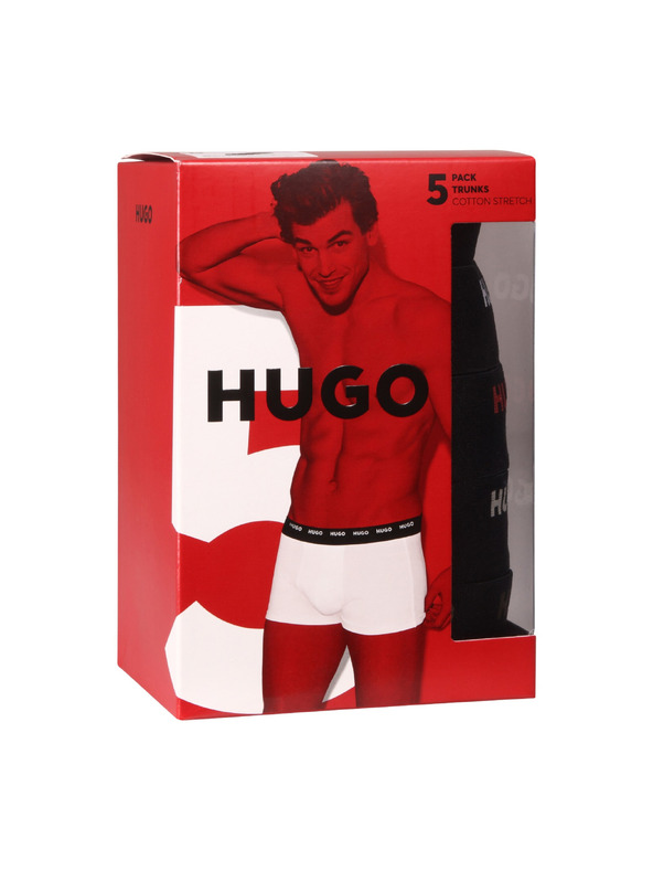 HUGO Set od petero - muške bokserice HUGO crne