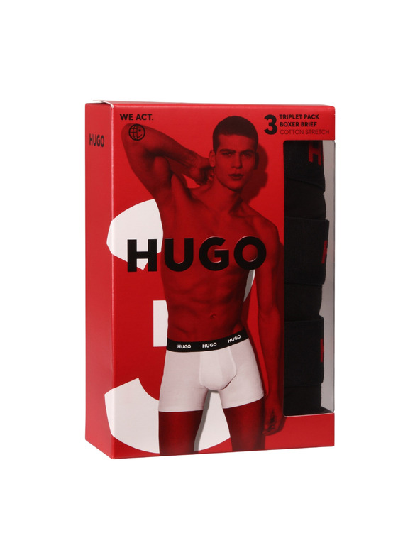 HUGO Set od troje - muške bokserice HUGO crne