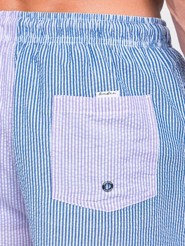 Ombre Clothing Dvobojne muške kupaće gaće od strukturirane materijala – plavo-ljubičaste V2 OM-SRSS-0215 Ombre Clothing