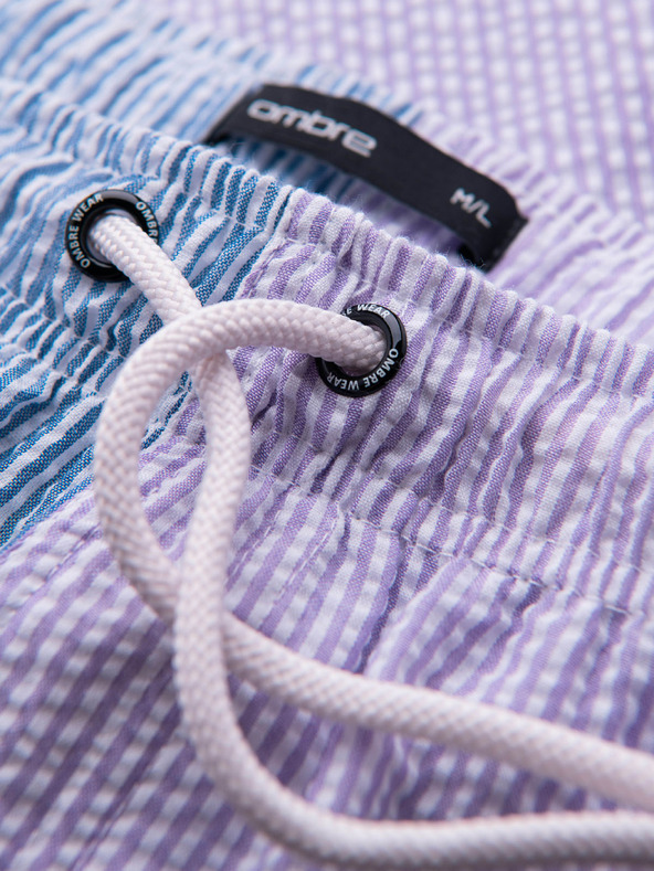 Ombre Clothing Dvobojne muške kupaće gaće od strukturirane materijala – plavo-ljubičaste V2 OM-SRSS-0215 Ombre Clothing
