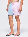 Ombre Clothing Muške dvobojne kupaće gaće od teksturirane materijala – plavo-ružičaste V3 OM-SRSS-0215 Ombre Clothing