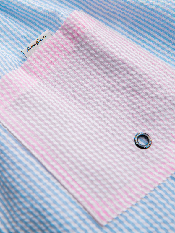 Ombre Clothing Muške dvobojne kupaće gaće od teksturirane materijala – plavo-ružičaste V3 OM-SRSS-0215 Ombre Clothing