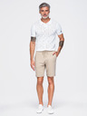 Ombre Clothing Viskozne muške kratke hlače s elastičnom strukom – bež V3 OM-SRCS-0206 Ombre Clothing