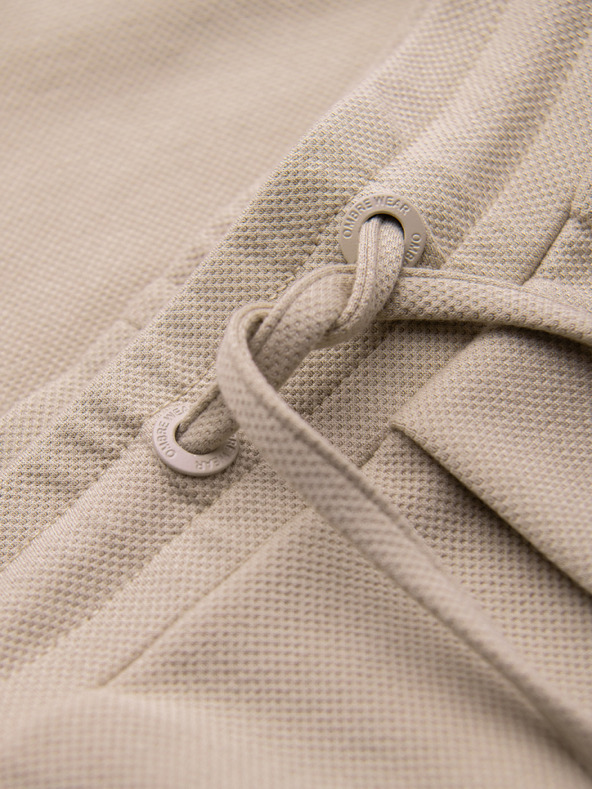 Ombre Clothing Viskozne muške kratke hlače s elastičnom strukom – bež V3 OM-SRCS-0206 Ombre Clothing