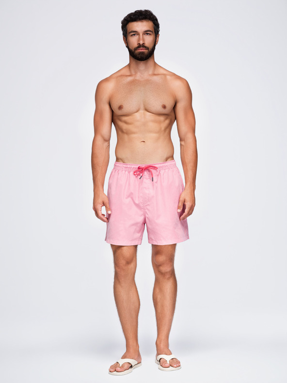 Ombre Clothing Muške kupaće gaće od tkanine s матном površinom – ružičaste V1 OM-SRSS-0216 Ombre Clothing