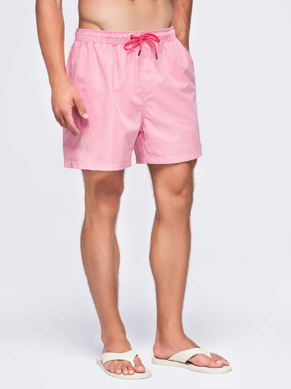 Ombre Clothing Muške kupaće gaće od tkanine s матном površinom – ružičaste V1 OM-SRSS-0216 Ombre Clothing