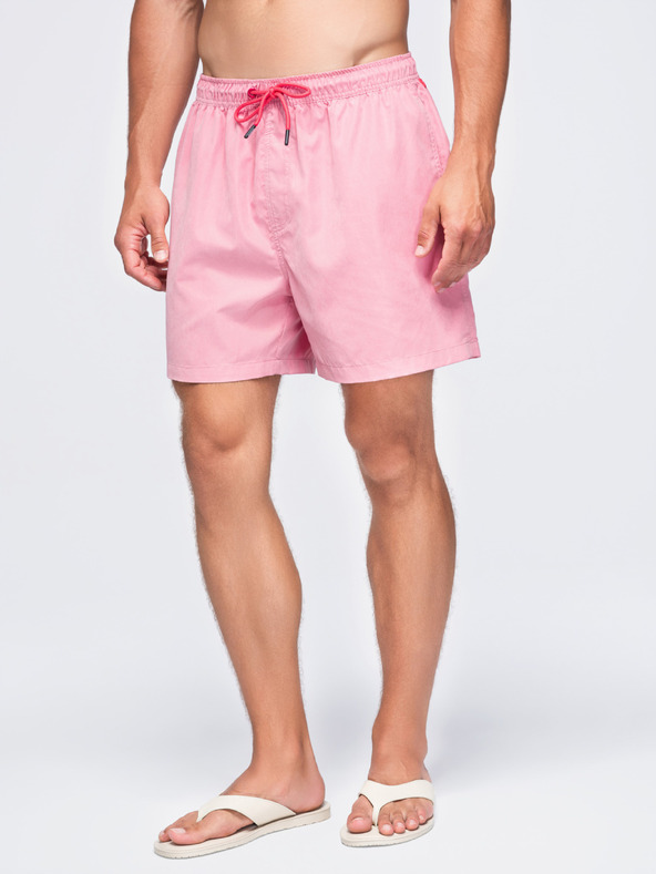 Ombre Clothing Muške kupaće gaće od tkanine s матном površinom – ružičaste V1 OM-SRSS-0216 Ombre Clothing