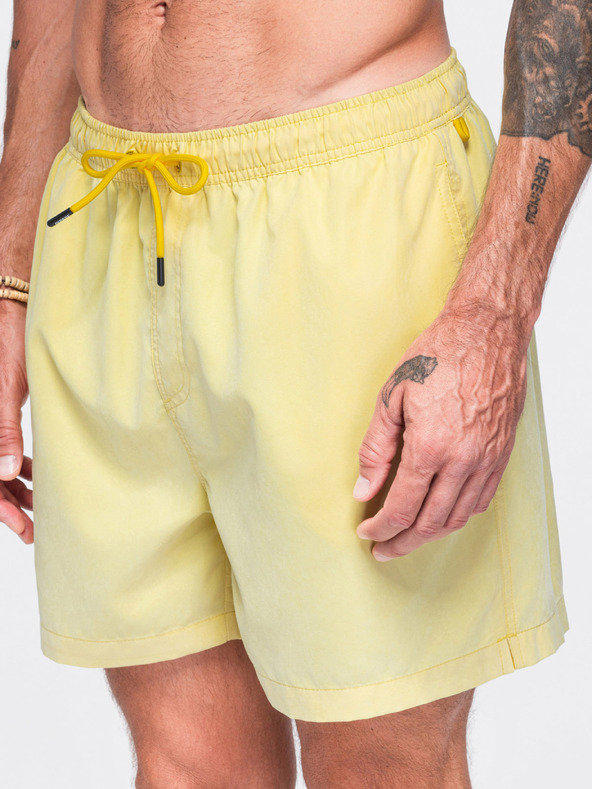 Ombre Clothing Muške kupaće gaće od tkanine s матном površinom – žute V2 OM-SRSS-0216 Ombre Clothing