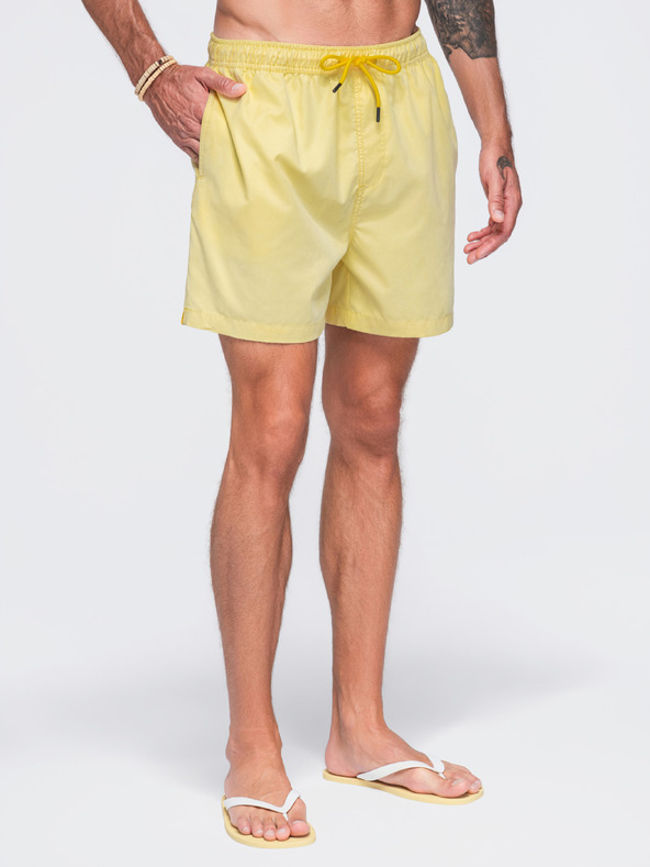 Ombre Clothing Muške kupaće gaće od tkanine s матном površinom – žute V2 OM-SRSS-0216 Ombre Clothing
