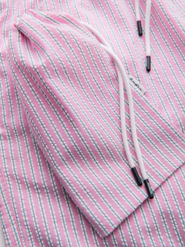 Ombre Clothing Muške kupaće gaće od teksturirane prugaste materijala – ružičaste V2 OM-SRSS-0214 Ombre Clothing