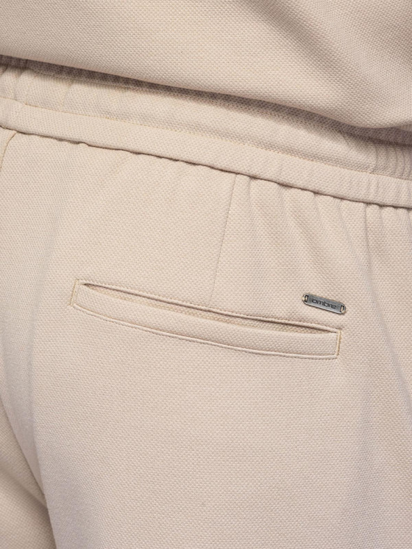 Ombre Clothing Muške viskozne hlače tipa čino sa gumom u struku – bež V3 OM-PACP-0306 Ombre Clothing