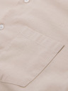 Ombre Clothing Muška lnena košulja sa stojećim ovratnikom i džepom, kroj REGULAR FIT – kremasta V3 K704 Ombre Clothing