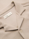 Ombre Clothing Muška košulja s kratkim rukavima i kubanskim ovratnikom – bež V3 OM-SHCS-0220 Ombre Clothing