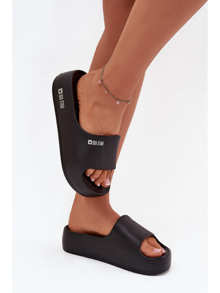 BIG STAR SHOES Ženske papuče na masivnoj platformi Big Star – crne