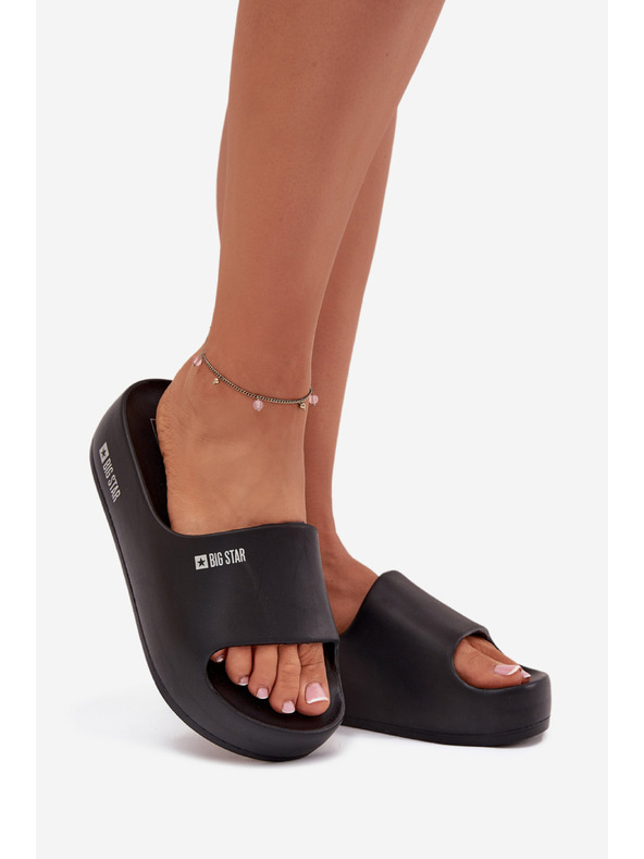 BIG STAR SHOES Ženske papuče na masivnoj platformi Big Star – crne