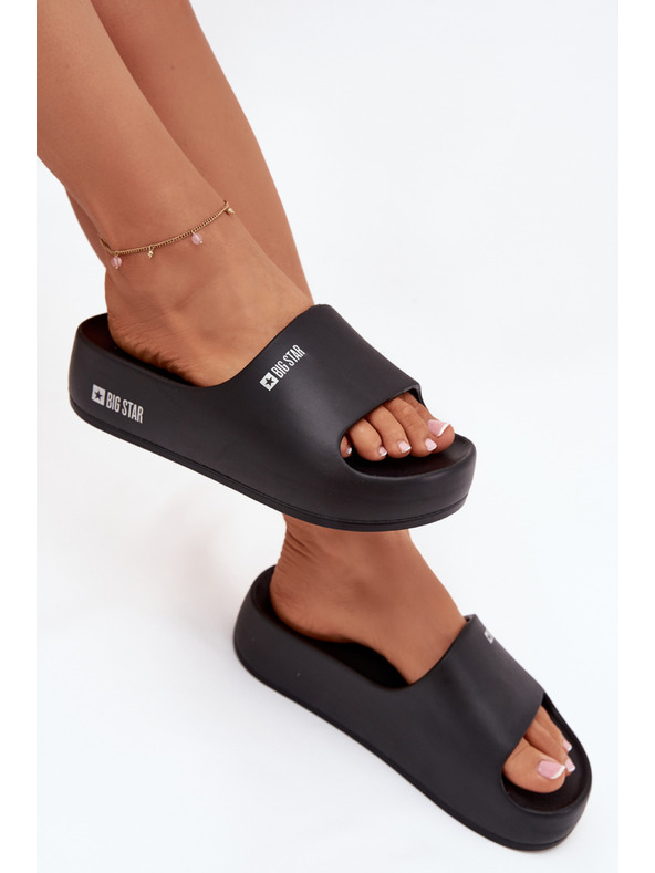 BIG STAR SHOES Ženske papuče na masivnoj platformi Big Star – crne