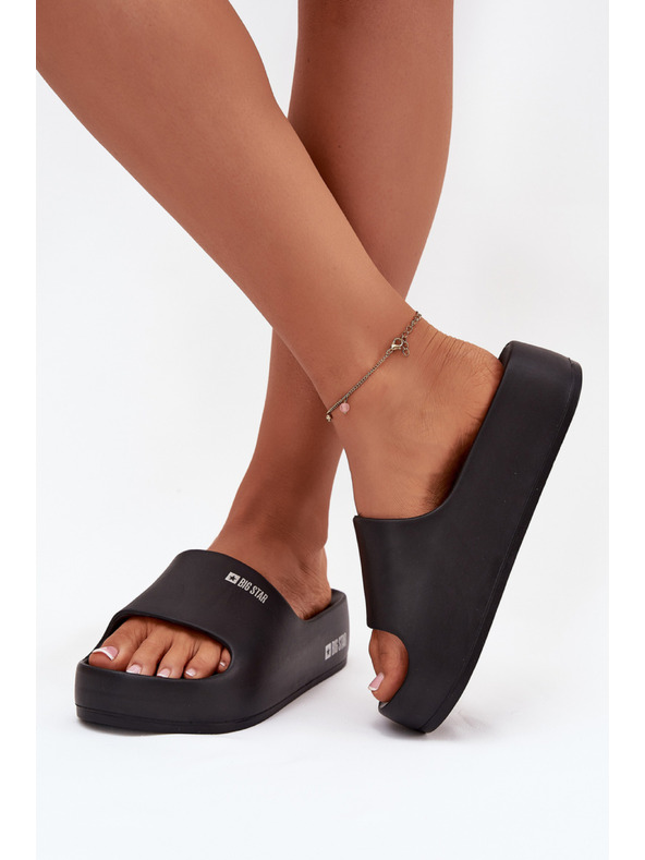 BIG STAR SHOES Ženske papuče na masivnoj platformi Big Star – crne