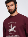 Ombre Clothing Muška dukserica s okruglim izrezom i vezom na prednjem dijelu – bordo V2 OM-SSNZ-0267 Ombre Clothing