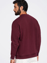 Ombre Clothing Muška dukserica s okruglim izrezom i vezom na prednjem dijelu – bordo V2 OM-SSNZ-0267 Ombre Clothing