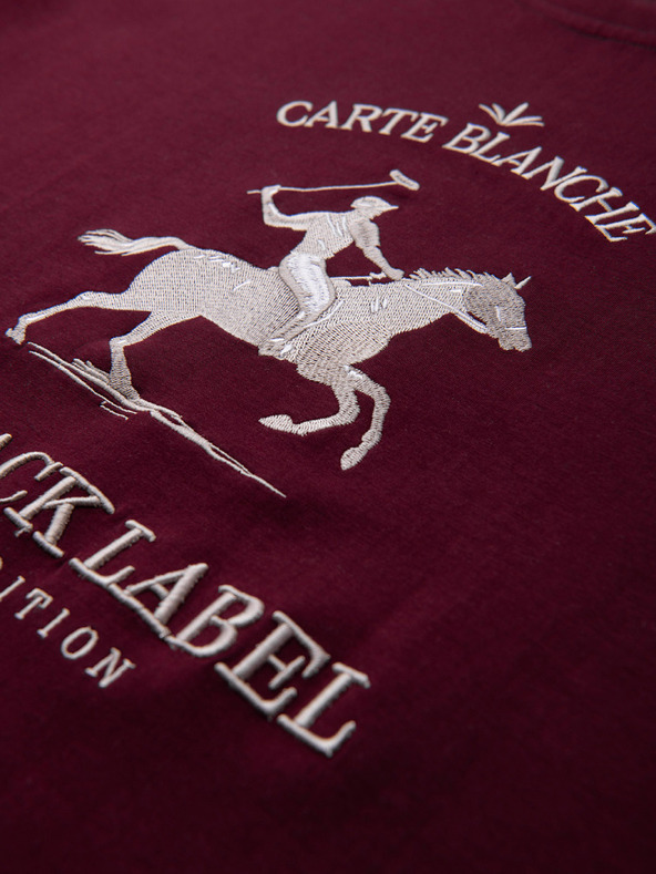 Ombre Clothing Muška dukserica s okruglim izrezom i vezom na prednjem dijelu – bordo V2 OM-SSNZ-0267 Ombre Clothing