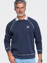Ombre Clothing Muška dukserica s vezom i kontrastnim ovratnikom – tamno plava V1 OM-SSNZ-0269 Ombre Clothing
