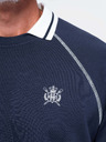 Ombre Clothing Muška dukserica s vezom i kontrastnim ovratnikom – tamno plava V1 OM-SSNZ-0269 Ombre Clothing