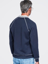 Ombre Clothing Muška dukserica s vezom i kontrastnim ovratnikom – tamno plava V1 OM-SSNZ-0269 Ombre Clothing