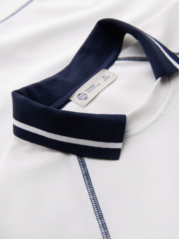 Ombre Clothing Muška dukserica s vezom i kontrastnim ovratnikom – tamno plava V1 OM-SSNZ-0269 Ombre Clothing
