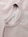 Ombre Clothing Muška dukserica s okruglim izrezom i vezom na prednjem dijelu – bež V1 OM-SSNZ-0267 Ombre Clothing