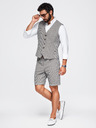 Ombre Clothing Muški strukturirani prsluk za odijelo – smeđa melanž V1 OM-BLZV-0155 Ombre Clothing