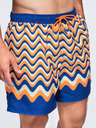 Ombre Clothing Muške kupaće gaće s motivom vodoravnih valova – narančasto-plave V1 OM-SRSS-0221 Ombre Clothing