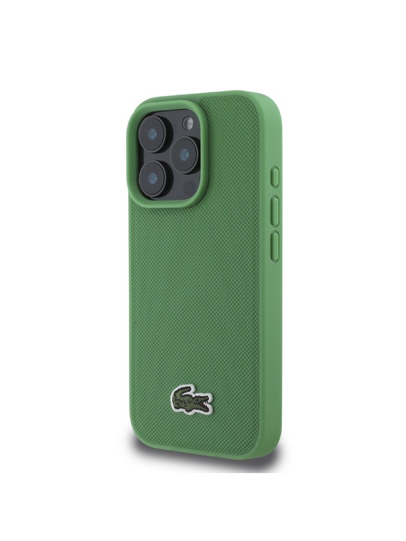 Lacoste Lacoste Iconic Petit Pique Woven Logo MagSafe Stražnja Zaštita za iPhone 16 Pro Green