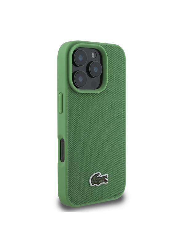 Lacoste Lacoste Iconic Petit Pique Woven Logo MagSafe Stražnja Zaštita za iPhone 16 Pro Green
