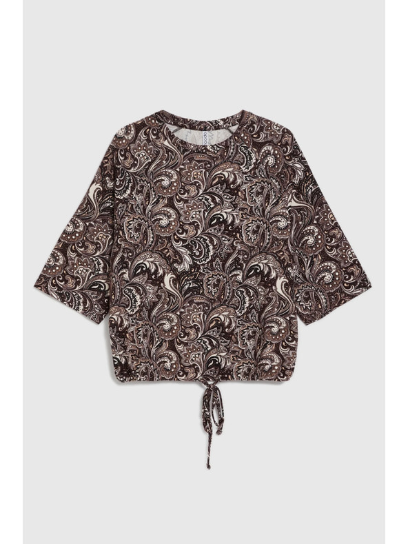 Moodo Smeđa bluza sa paisley uzorkom Moodo