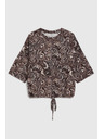 Moodo Smeđa bluza sa paisley uzorkom Moodo