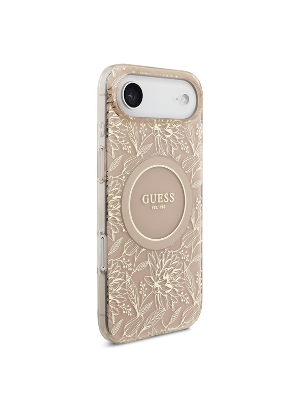 Guess Guess IML Flowers Allover Strap MagSafe Zadnja Zaštita za iPhone Air Pink