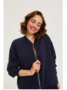 Moodo Zip-up mikna tamno plava Moodo