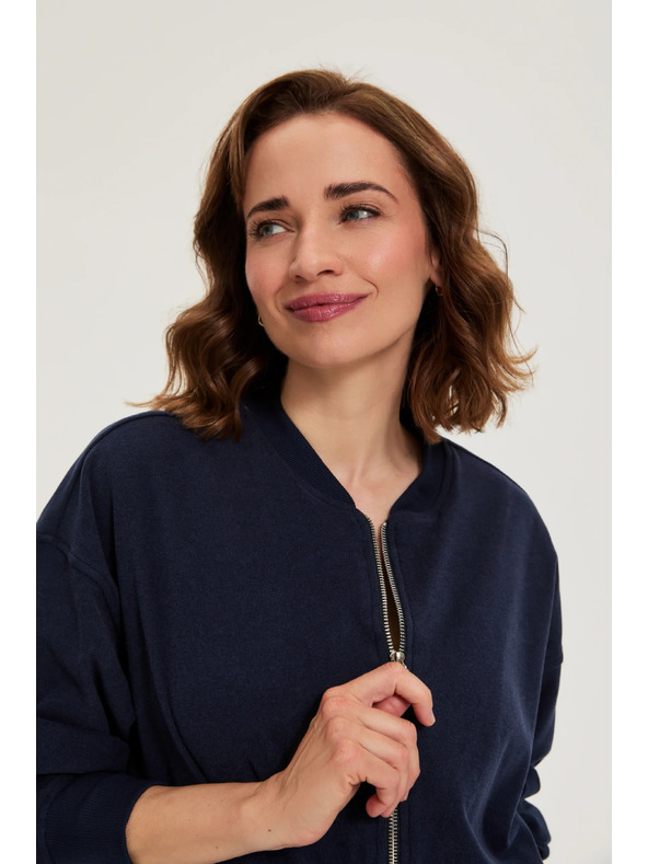 Moodo Zip-up mikna tamno plava Moodo