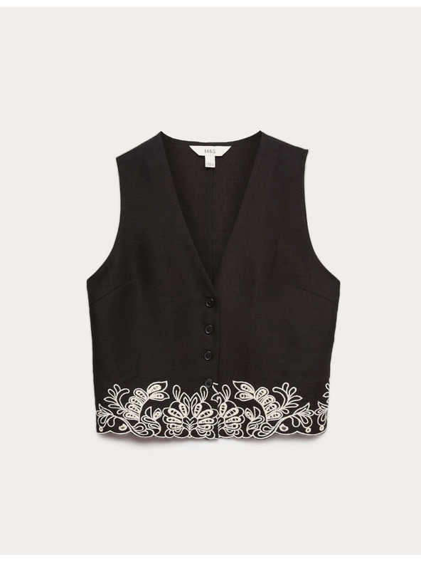 Marks & Spencer Prsluk s prorezanom lemom, s visokim udjelom modala i s lanom Marks & Spencer crna