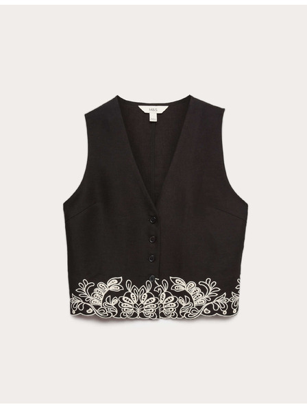 Marks & Spencer Prsluk s prorezanom lemom, s visokim udjelom modala i s lanom Marks & Spencer crna