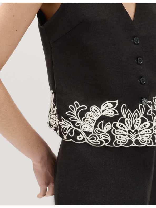 Marks & Spencer Prsluk s prorezanom lemom, s visokim udjelom modala i s lanom Marks & Spencer crna