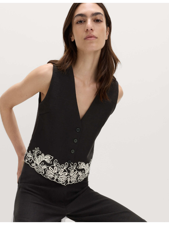 Marks & Spencer Prsluk s prorezanom lemom, s visokim udjelom modala i s lanom Marks & Spencer crna