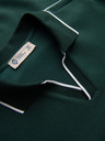 Ombre Clothing Muška majica s ovratnikom i V izrezom sa vezom na prsima – tamno zelena V3 OM-SSNZ-0268 Ombre Clothing