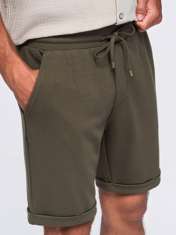 Ombre Clothing Muške viskozne šorc typu chino – maslinasto zelene V5 OM-SRCS-0206 Ombre Clothing