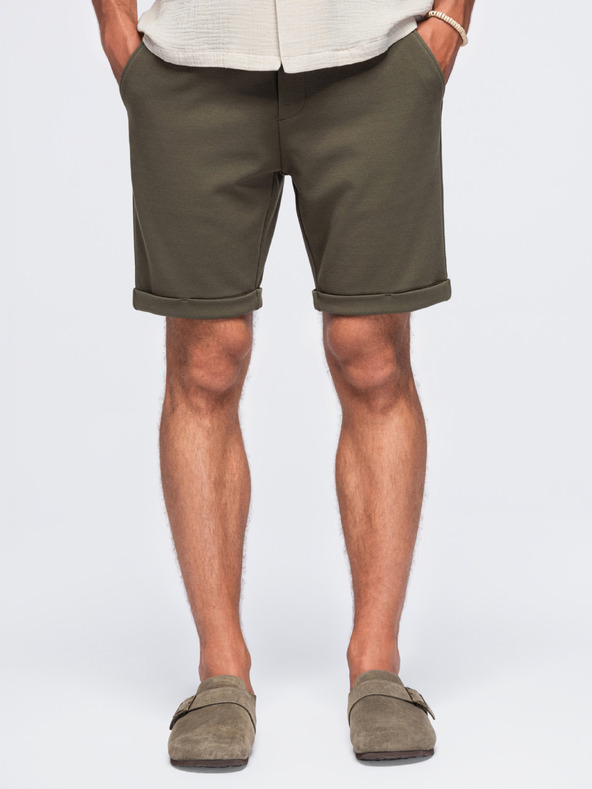 Ombre Clothing Muške viskozne šorc typu chino – maslinasto zelene V5 OM-SRCS-0206 Ombre Clothing