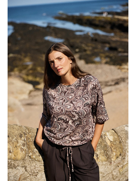 Moodo Smeđa bluza sa paisley uzorkom Moodo