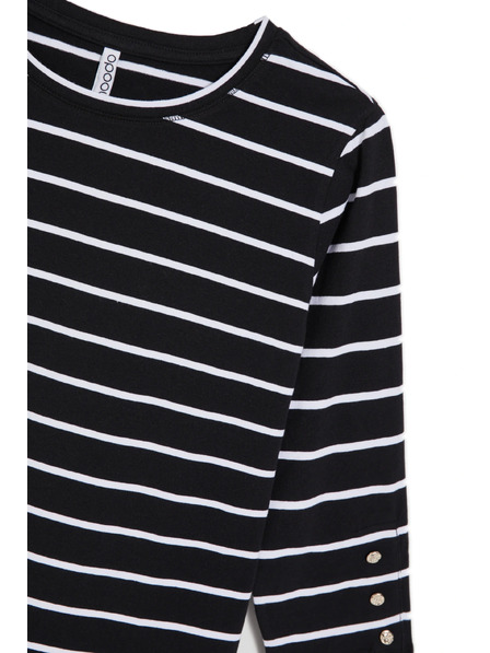 Moodo Crna prugasta bluza Moodo