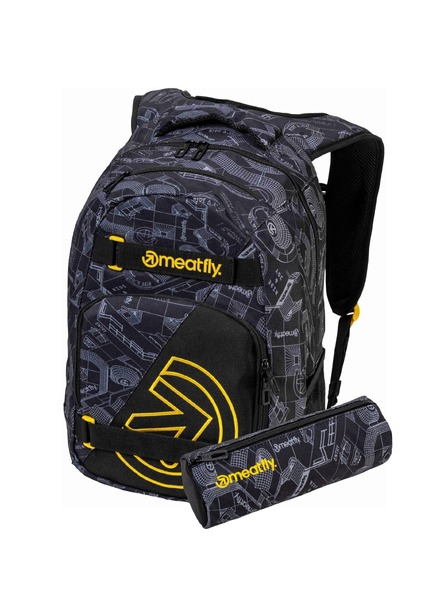 Meatfly Meatfly ruksak Exile Blueprint Black 24 L